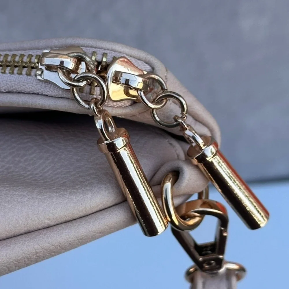 Candace Christian Napa Valley Taupe Leather Envelope Wristlet Clutch - No Strap